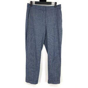 Zara Dress Pants Blue Cuffed Ankle Straight Trousers